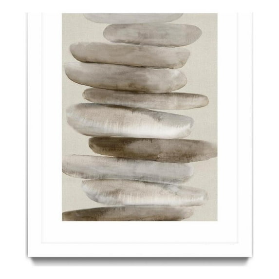 Giant Art 24x32 Stacked Rocks II Matted and Framed in Multi-Color