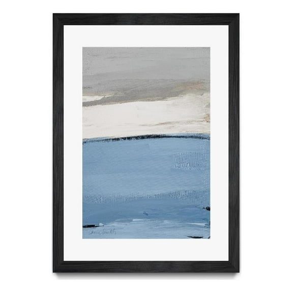 Giant Art 24x36 Blue Flatlands I Matted and Framed in Multi-Color