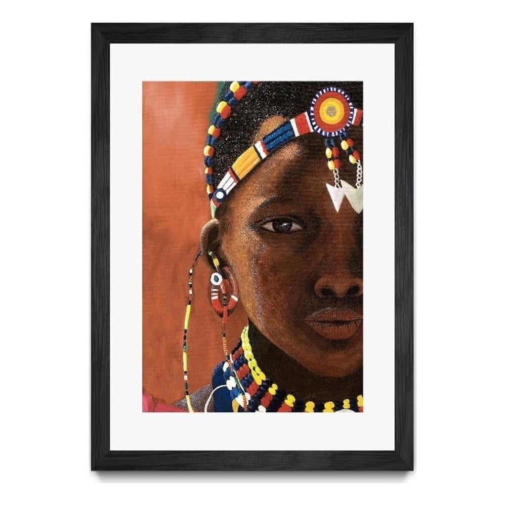 Child of the World 24x36 Multicolor Matted Framed Canvas Art