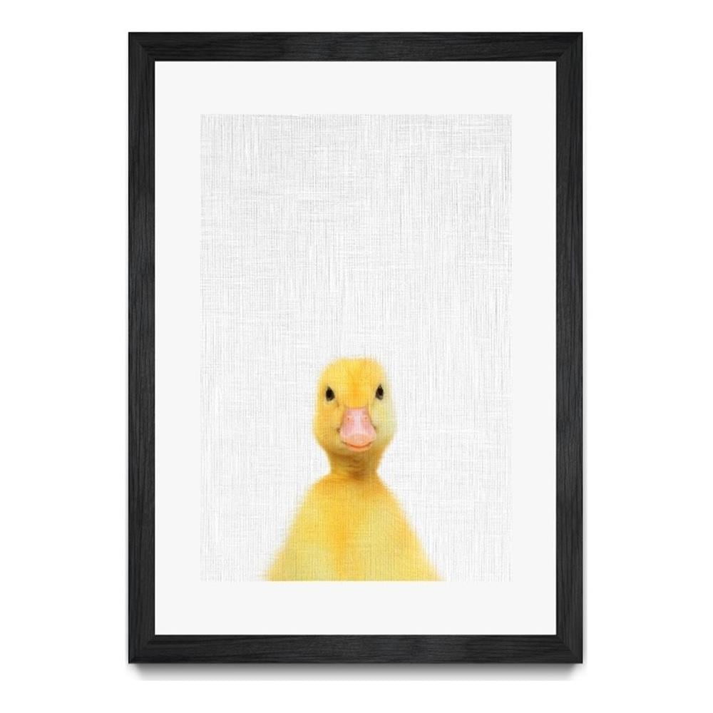 Farmhouse Yellow Duck Framed Canvas Wall Art 24x36