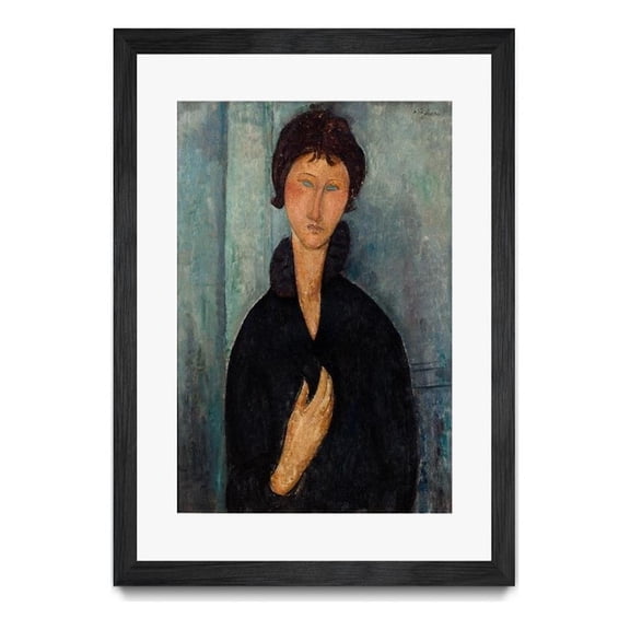 Giant Art 24x36 Femme aux yeux bleus Matted and Framed in Multi-Color