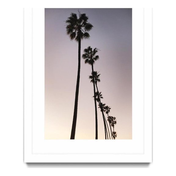 Giant Art 24x36 Palm Tree Silhouettes Matted and Framed in Multi-Color