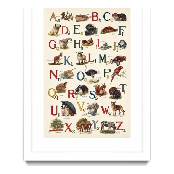 Giant Art 24x36 Schoolhouse Alphabet Matted and Framed in Yellow