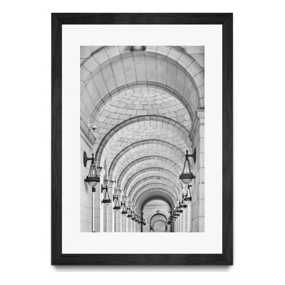 Giant Art 24x36 Union Station Arches Matted and Framed in Multi-Color