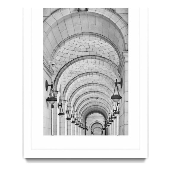 Giant Art 24x36 Union Station Arches Matted and Framed in Multi-Color