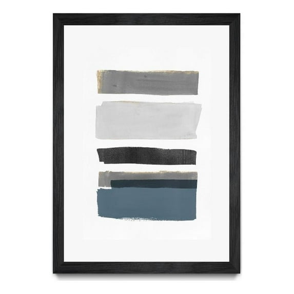 Giant Art 24x36 stacked Stripes I Matted and Framed in Multi-Color