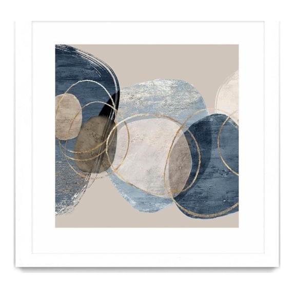 Giant Art 30x30 Conglomerate I Matted and Framed in Multi-Color