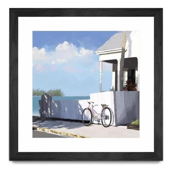 Giant Art 30x30 Key West Cabana II Matted and Framed in White