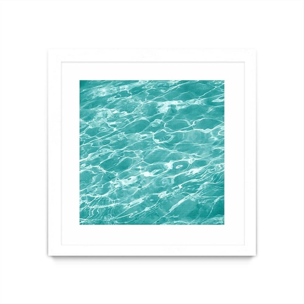 Ripple II 30x30 White Matted and Framed Canvas Art