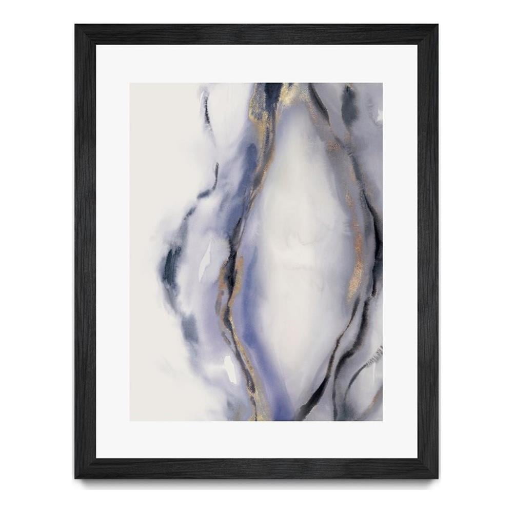 Blue Waters II 30x40 Black Framed Canvas Art