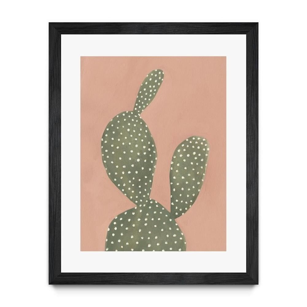 Coral and Green Cacti Framed Poster 30x40