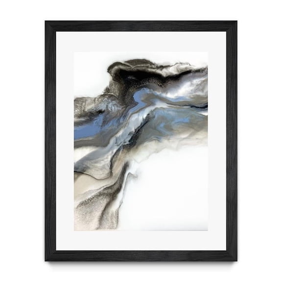 Giant Art 30x40 Grey Smoke -1 Matted and Framed in Multi-Color