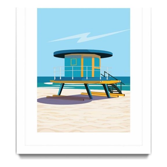 Giant Art 30x40 Hal's Villa Matted and Framed in Multi-Color