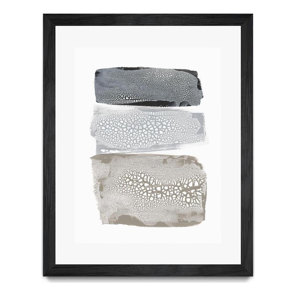 Large Multicolor Abstract Canvas Art with Black Frame
