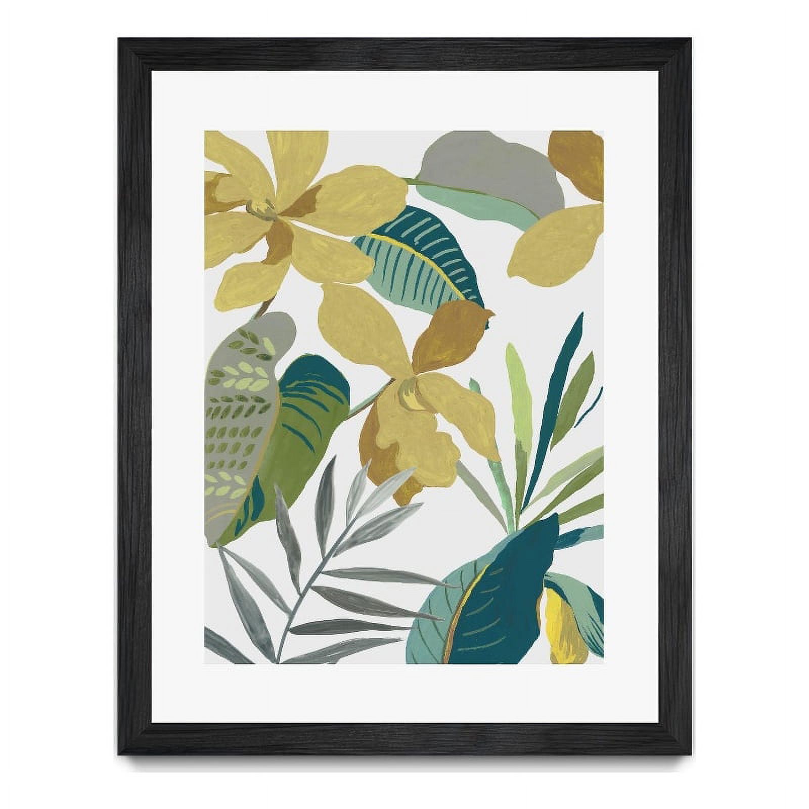 Giant Art 30x40 Tropic Florals II Matted and Framed in MultiColor