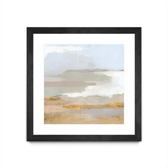 Giant Art 36x36 Abstract Coastland II Matted and Framed in White