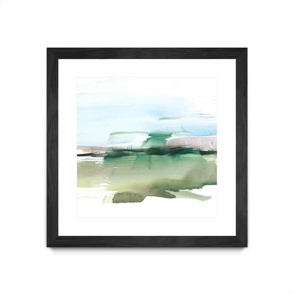 Giant Art 36x36 Abstract Wetland II Matted and Framed in White
