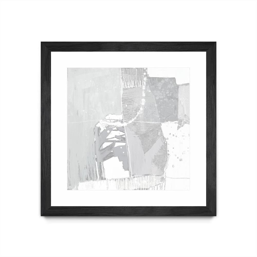 Large Neutral Abstract Art Print with Black Frame