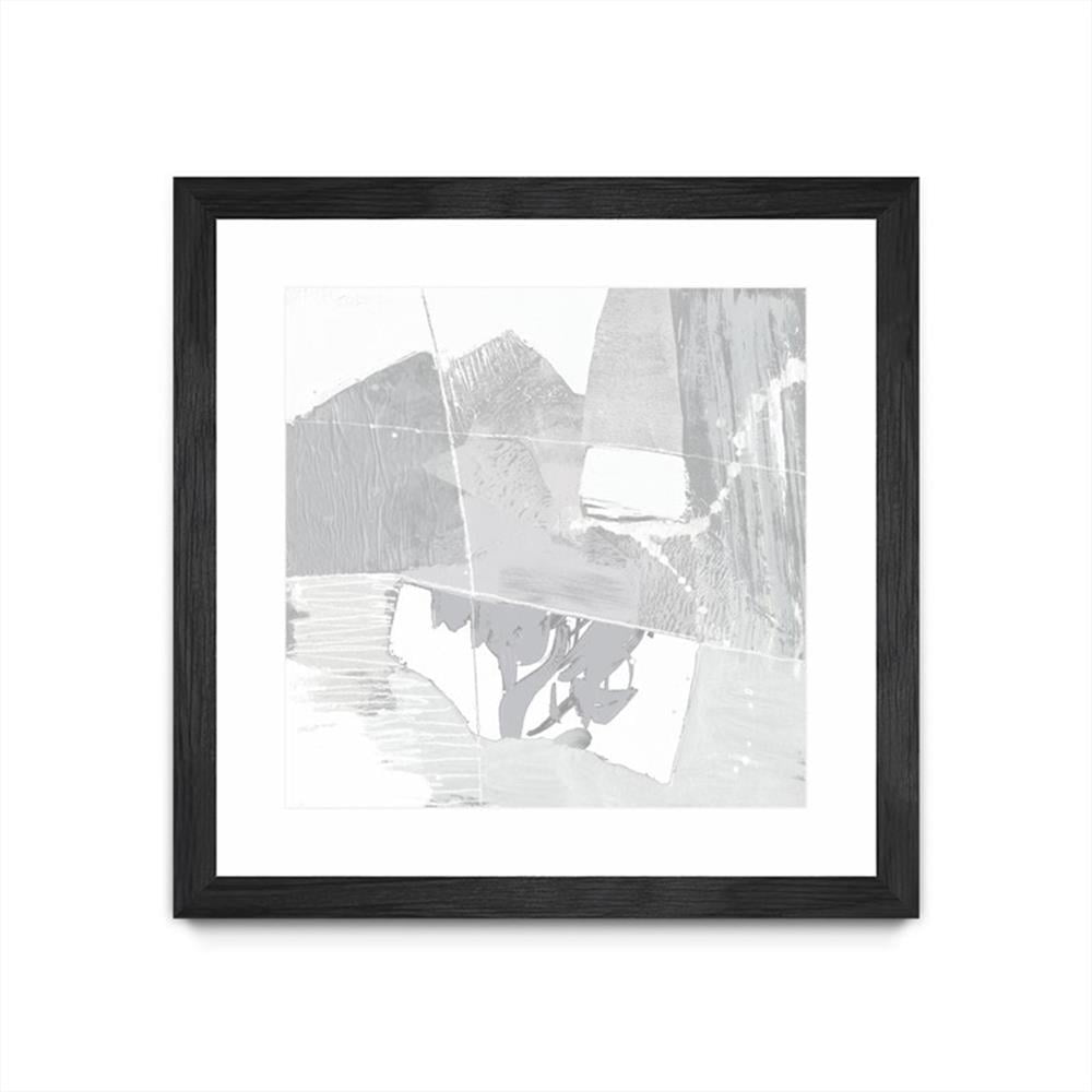 Neutral Abstract 36x36 Matted and Framed Canvas Art