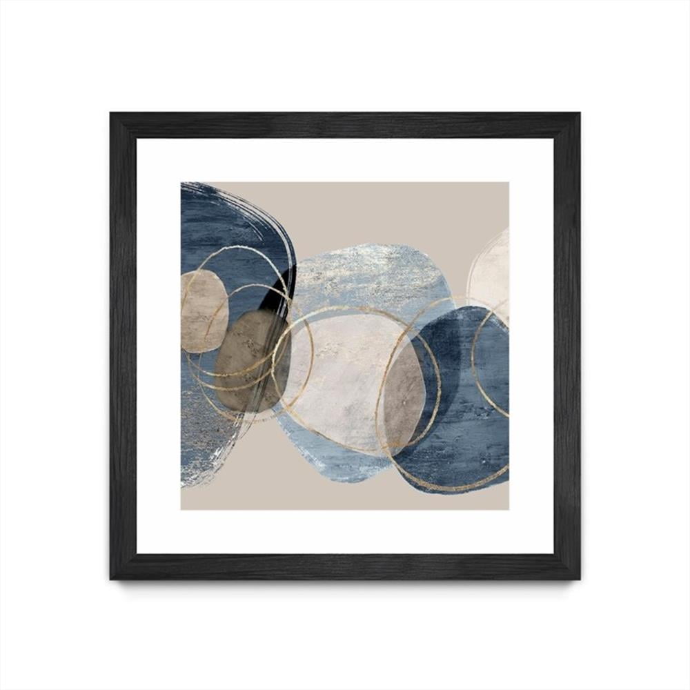 Conglomerate I 36" Black Matted and Framed Canvas Art