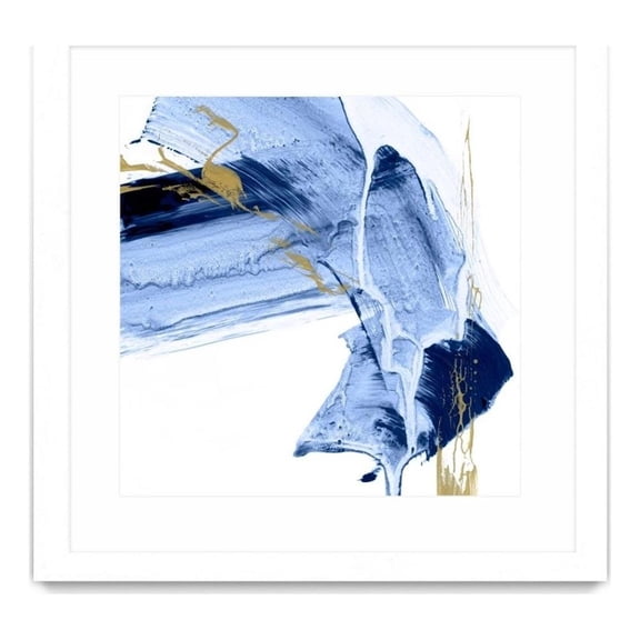 Giant Art 36x36 Golden Current I Matted and Framed in White