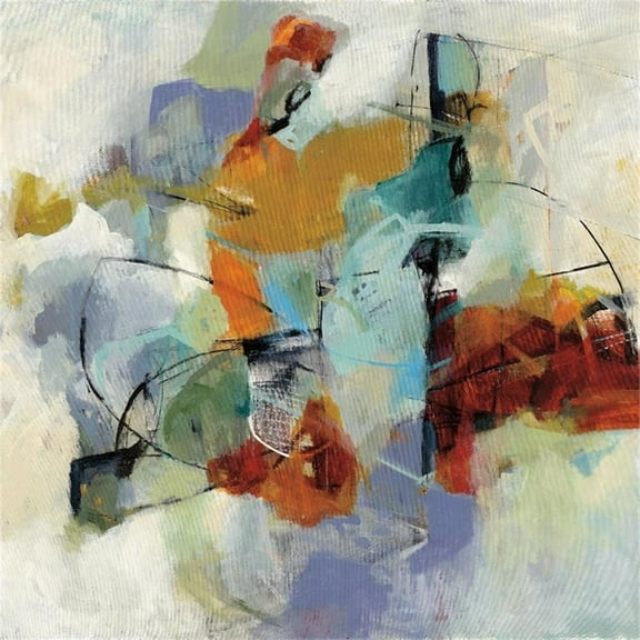 Giant Art 54x54 Skyline I Fine Art Giant Canvas Print in Red