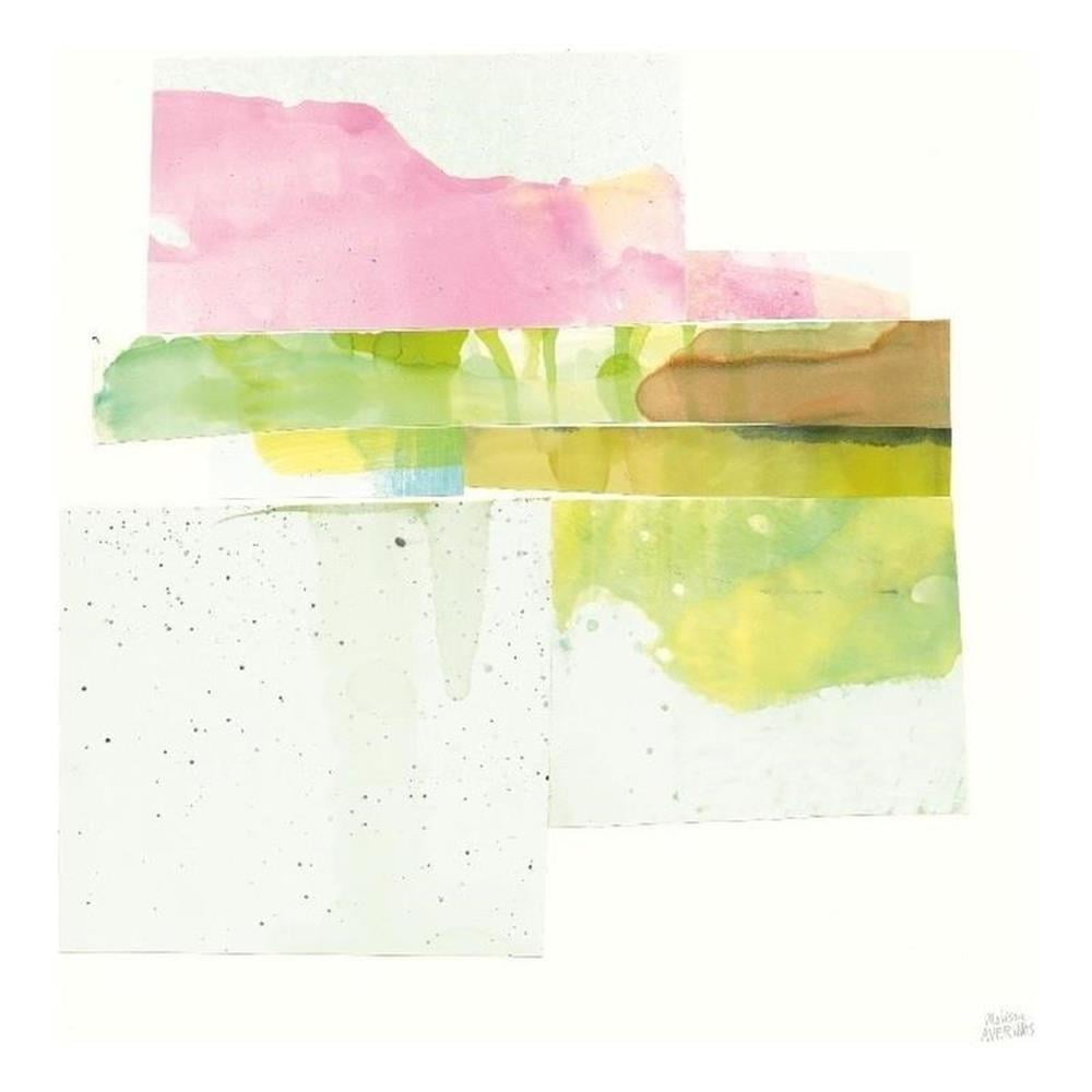 Large Abstract Pink and Green Canvas Wall Art