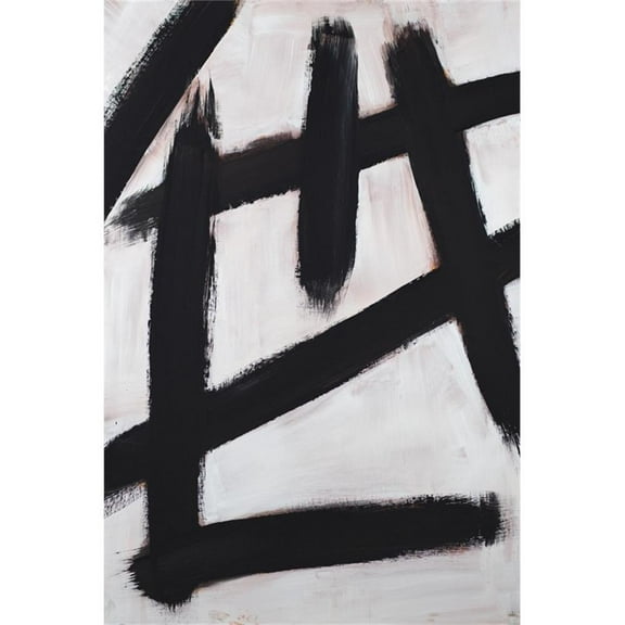 Giant Art 72x48 Ink Strokes Fine Art Giant Canvas Print in Multi-Color