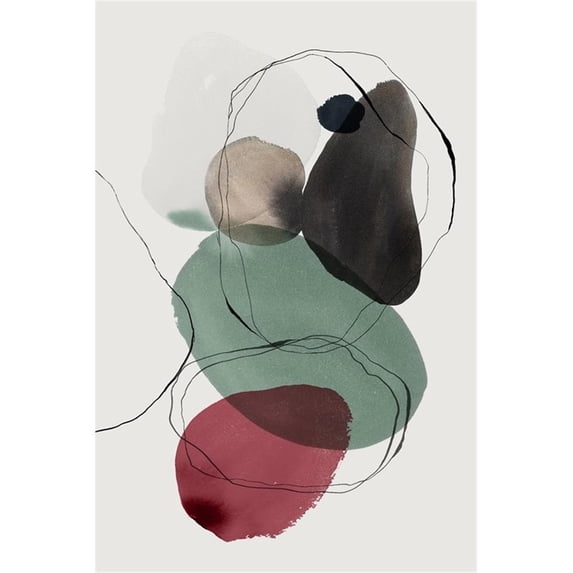Giant Art 72x48 Kachi I Fine Art Giant Canvas Print in Red