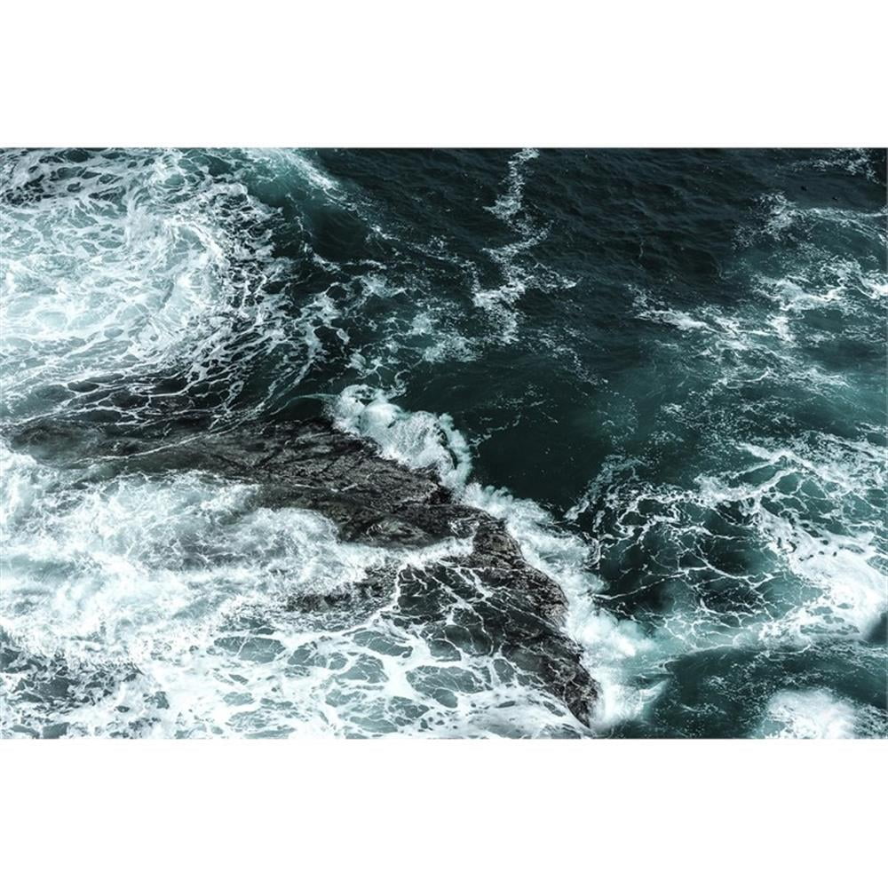 Giant 72x48 Multicolor Waves Canvas Print with Wood Frame