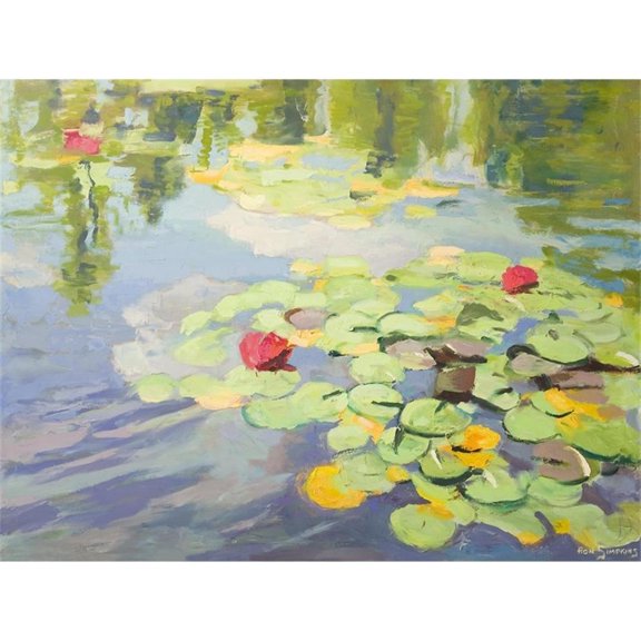 Giant Art 72x54 No Cloudy Days Fine Art Giant Canvas Print in Green