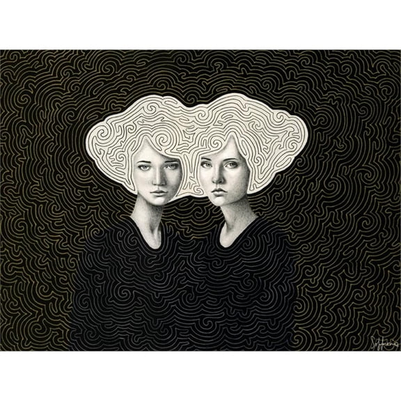 Giant Art 72x54 Orla and Olinda Fine Art Giant Canvas Print in White