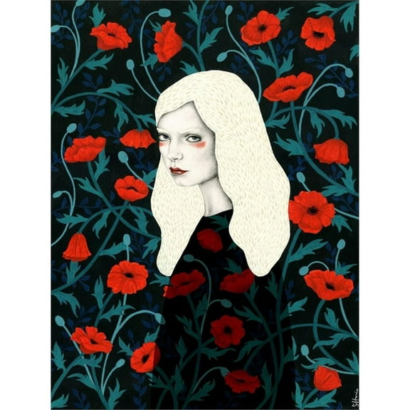 Giant Art 72x54 Poppy Fine Art Giant Canvas Print in Red