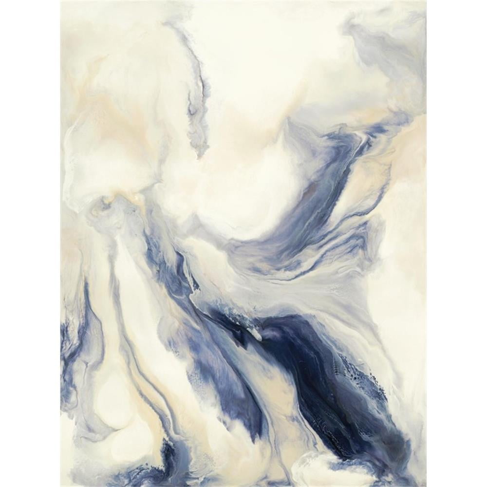 Large Abstract Blue and White Canvas Art Print