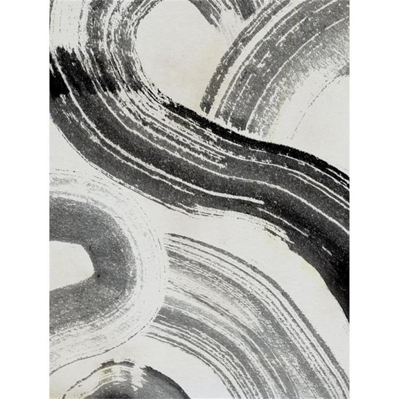 Giant Art 72x54 Zen Flow III Fine Art Giant Canvas Print in White