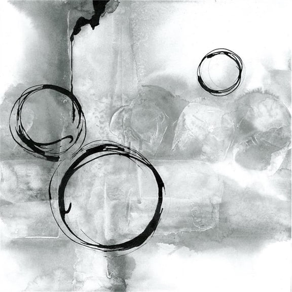 Giant Art 72x72 Full Circle I Gray Fine Art Giant Canvas Print in Multi-Color