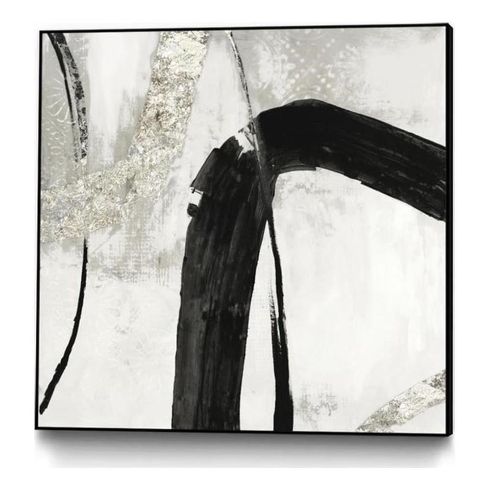 20x20 Black and White Abstract Canvas Framed Art