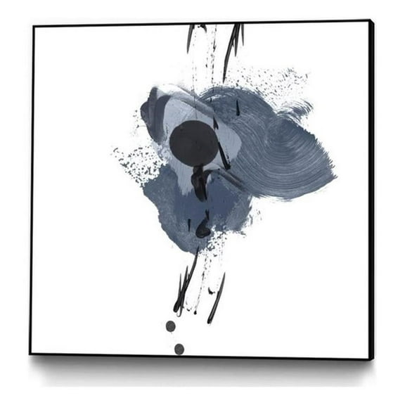 Giant Art Canvas  20x20 Blue & Black Splash II Framed in Multi-Color