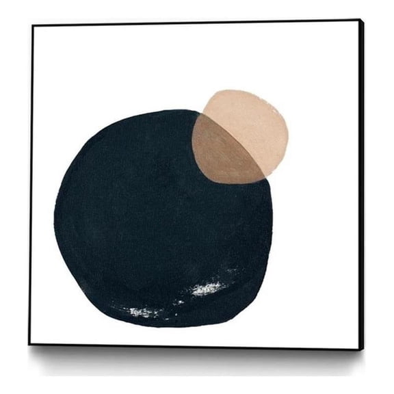 Giant Art Canvas 20x20 Circular Abstraction Framed in Multi-Color