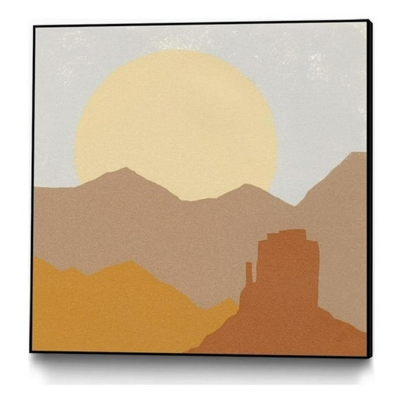 Giant Art Canvas 20x20 Desert Sun I Framed in Multi-Color