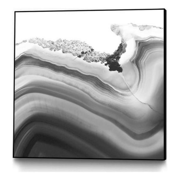 Giant Art Canvas 20x20 Grey Agate B Framed in White