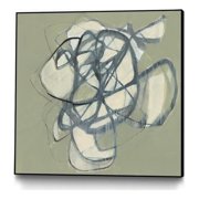Giant Art Canvas 20x20 Interweb I Framed in Green