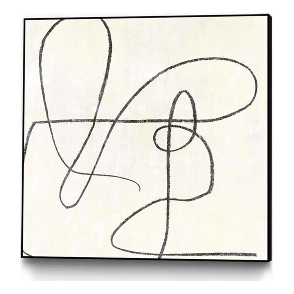 Abstract Black and White Framed Canvas Art 20x20