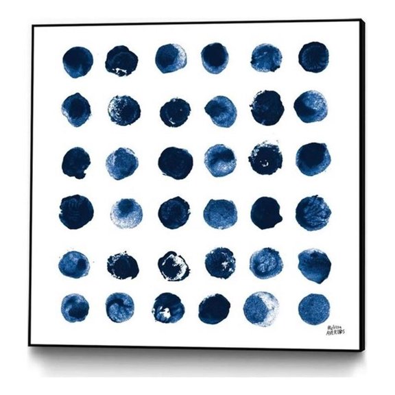 Giant Art Canvas 20x20 Markmaking Blue Sq II Framed in Multi-Color