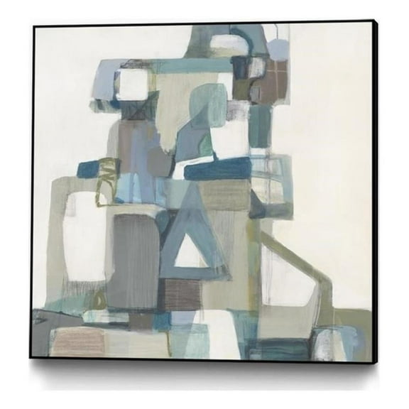 Giant Art Canvas 20x20 Modern Pyramid Framed in Multi-Color