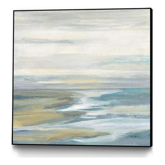 Giant Art Canvas 20x20 Morning Sea Light Framed in Multi-Color