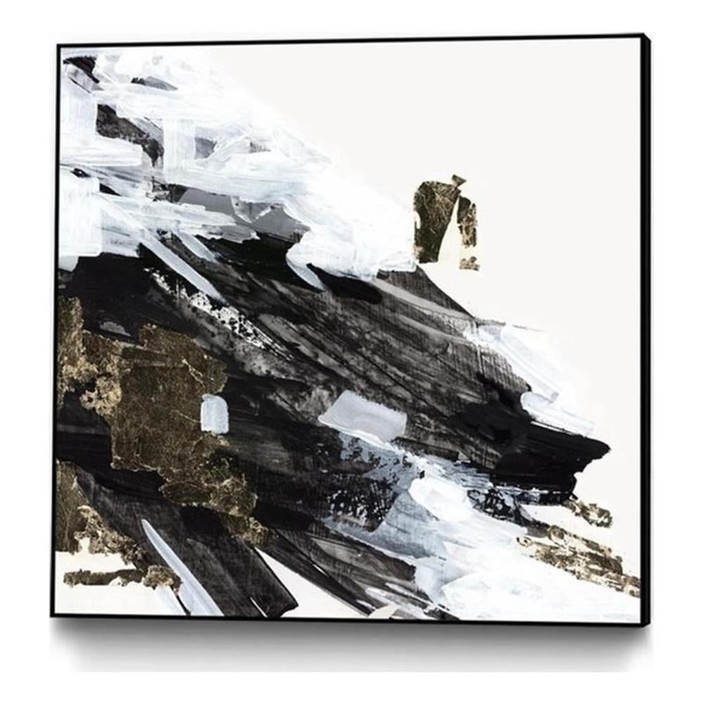 20x20 Black and White Abstract Canvas Framed Art