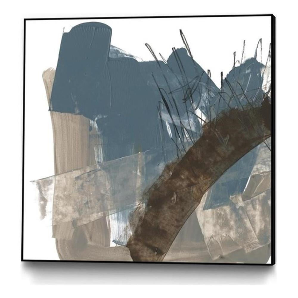 20 x 20 Inch White and Brown Framed Canvas Art
