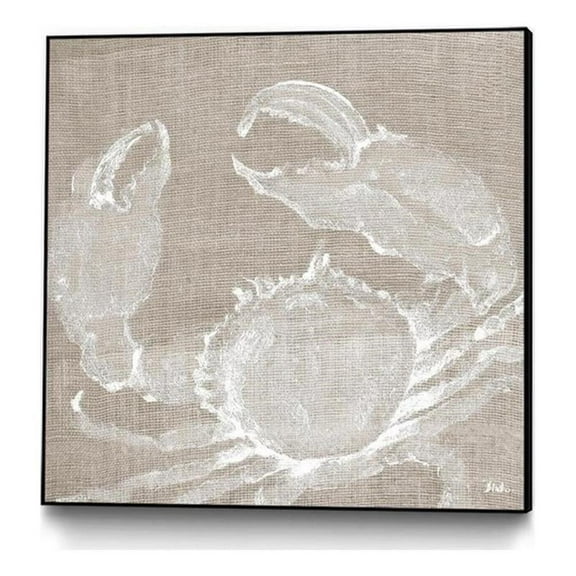 Giant Art Canvas  20x20 Neutral Surf Side I Framed in Multi-Color