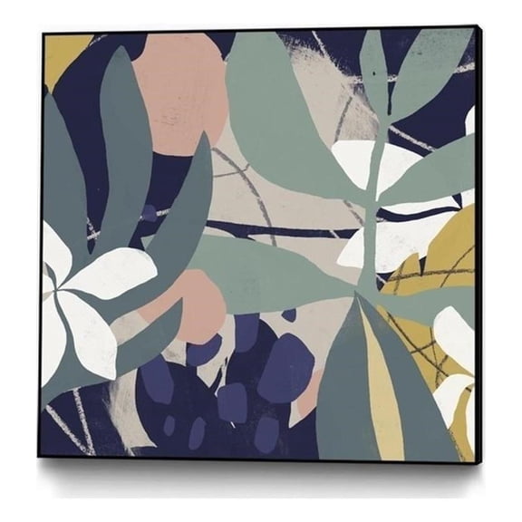 Giant Art Canvas 20x20 Tropical Attraction I Framed in Yellow